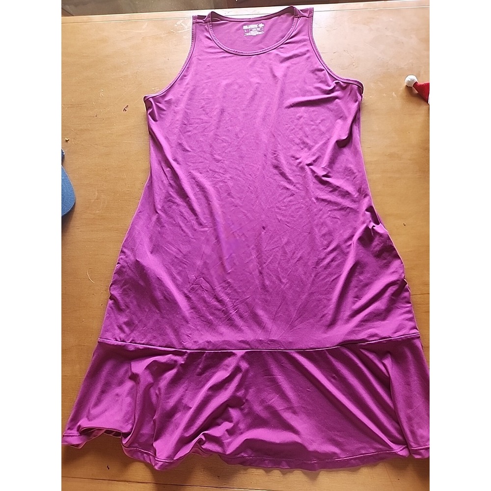 Reel Legends Reel-Tec Womens Sleeveless Scoop Neck Dress Purple Size L